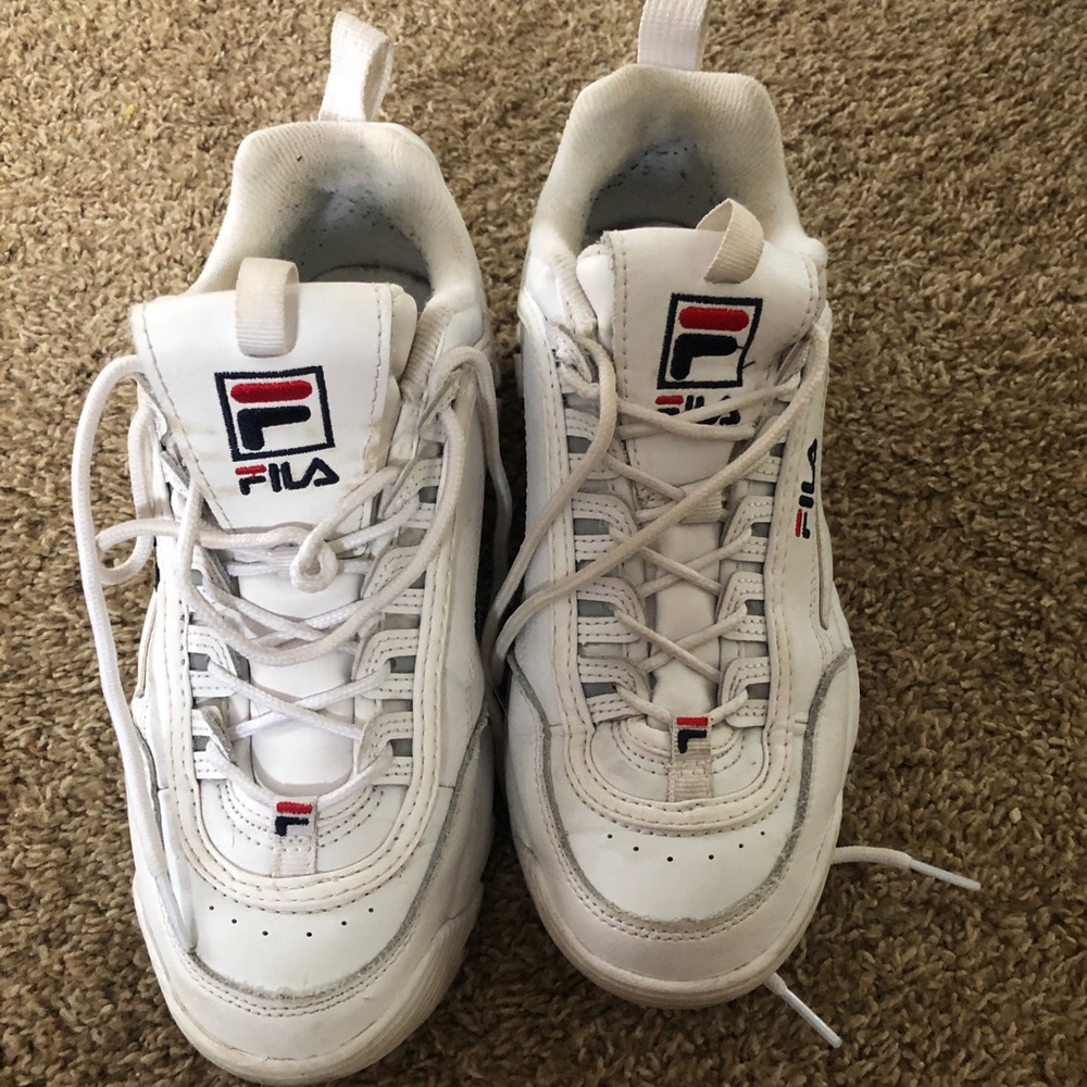 Fila disruptor platform white sneakers
